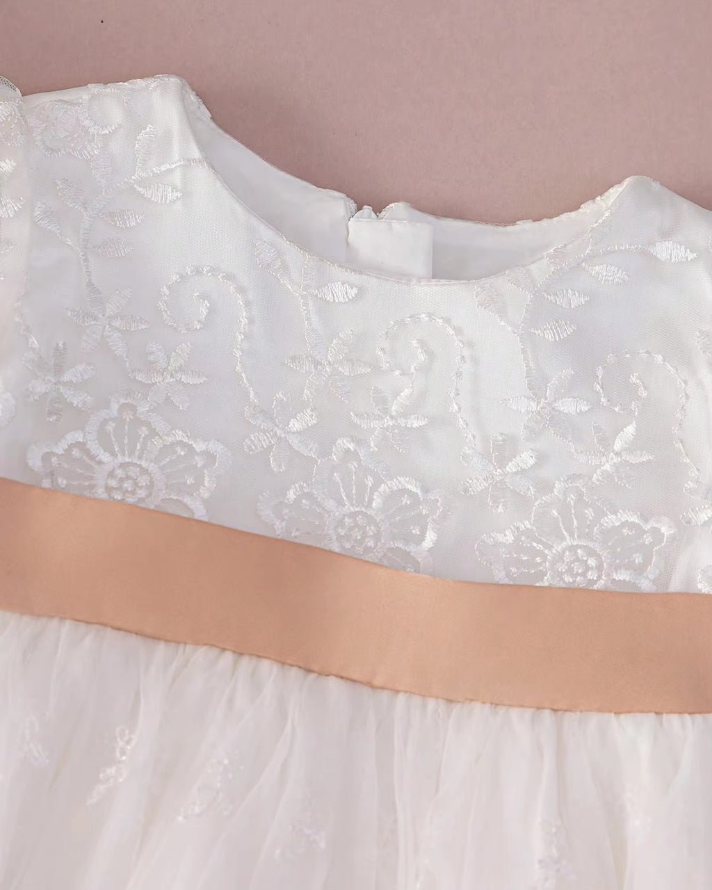 5131 Christening Dress for Baby Girl Baptism White Dresses for Infant Lace Embroidered Tulle Formal Wedding Newborn Baby Clothes