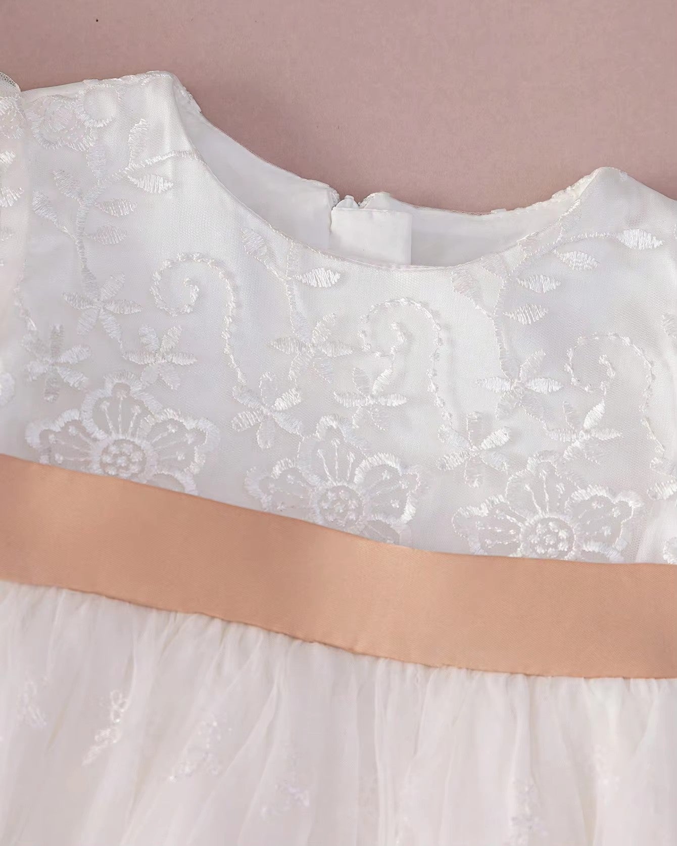 5131 Christening Dress for Baby Girl Baptism White Dresses for Infant Lace Embroidered Tulle Formal Wedding Newborn Baby Clothes