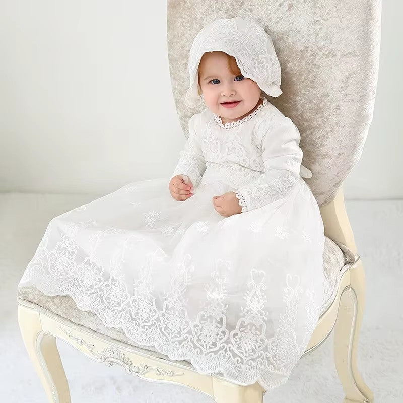 6131 Baby Girl Lace Dresses Clothes Baptism Gown Birthday Christmas Outfits Girls Baby Frock Design Girl Dress White Christening