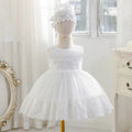 7526 Formal Flower Christening Special Occasions Gown Clothes Set White Baby Girls Embroideries Baptism Dresses for Party