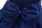 6153 Kids Clothing Luxury Baby Girl Birthday Party Dress 1Years Royal Blue Princess Style Western Summer Formal Satin Tutu Gown