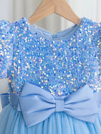 5181 Customizable Fashionable Sequin Little Girls Party Dresses Summer Wear  Princess Dress Kids Formal Wholesale Ball Gown