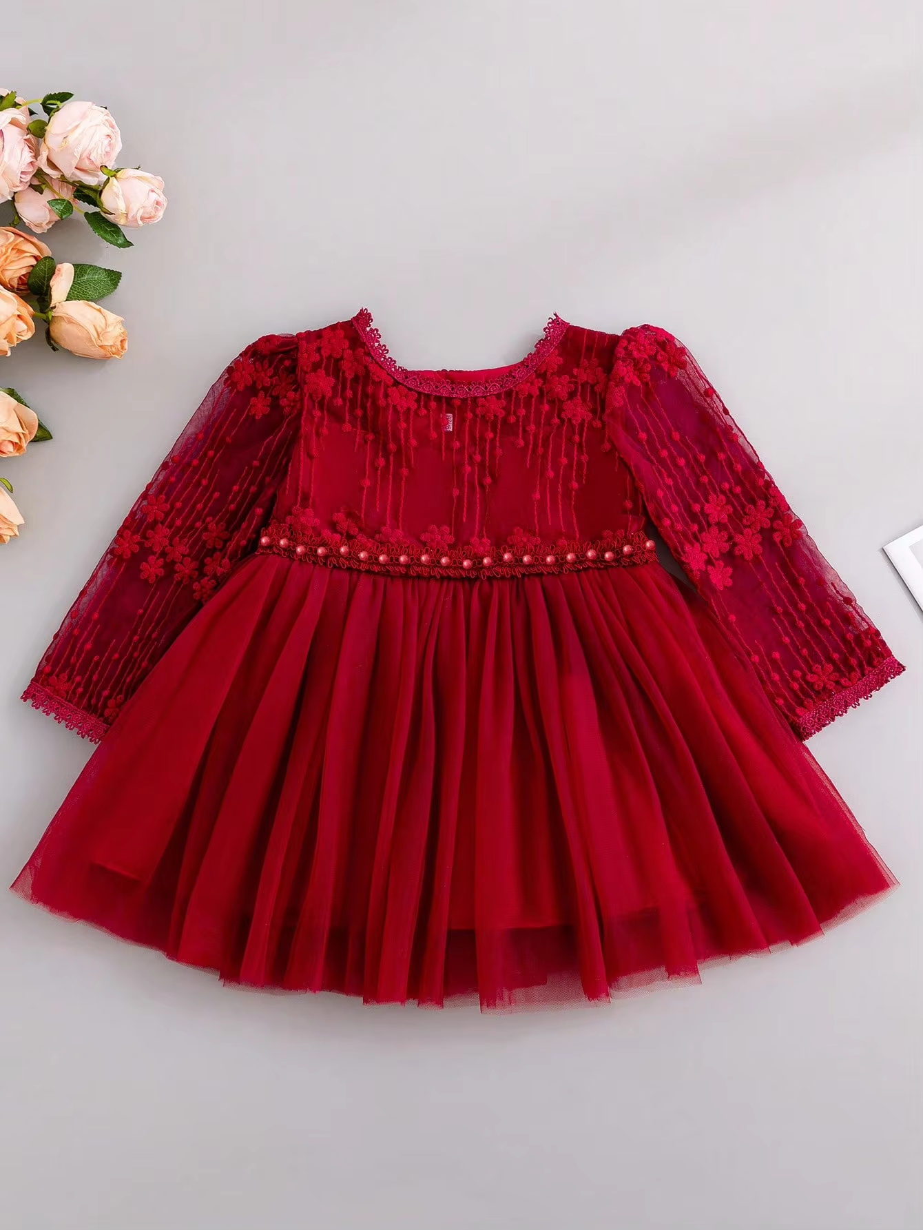 8515 Party Dress for Baby Girl Long Sleeve Infant Dress 6-9 Months Picnic Princess Dress Low Price Newborn Baby Girl Items