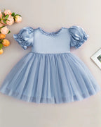 5069 Luxury Toddler Baby Girl Dress Green Purple Puff Net Fairy Casual Baptism Occasion Dresses for 6 Months Baby Girls