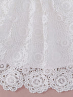 7523 Soft New Born Baby Girl Lace Party Dresses White First Communion Christening Gown Infant Baptism Dress