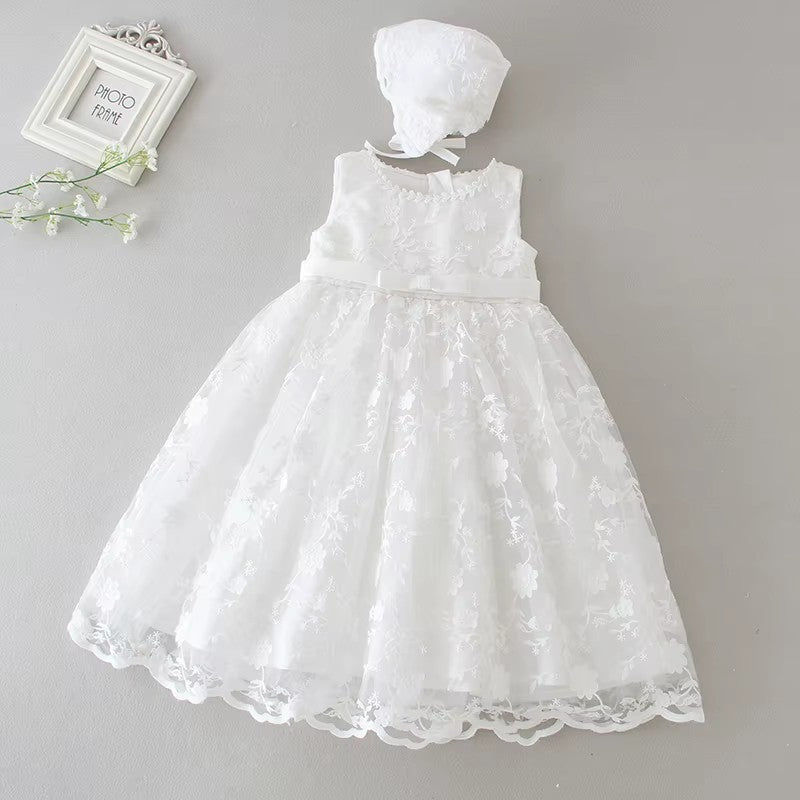 6155 Infant Dress for Girls Baby Girl Flower Christening Baptism Dress Formal Party Special Occasion Dresses Flower Girl White Gown