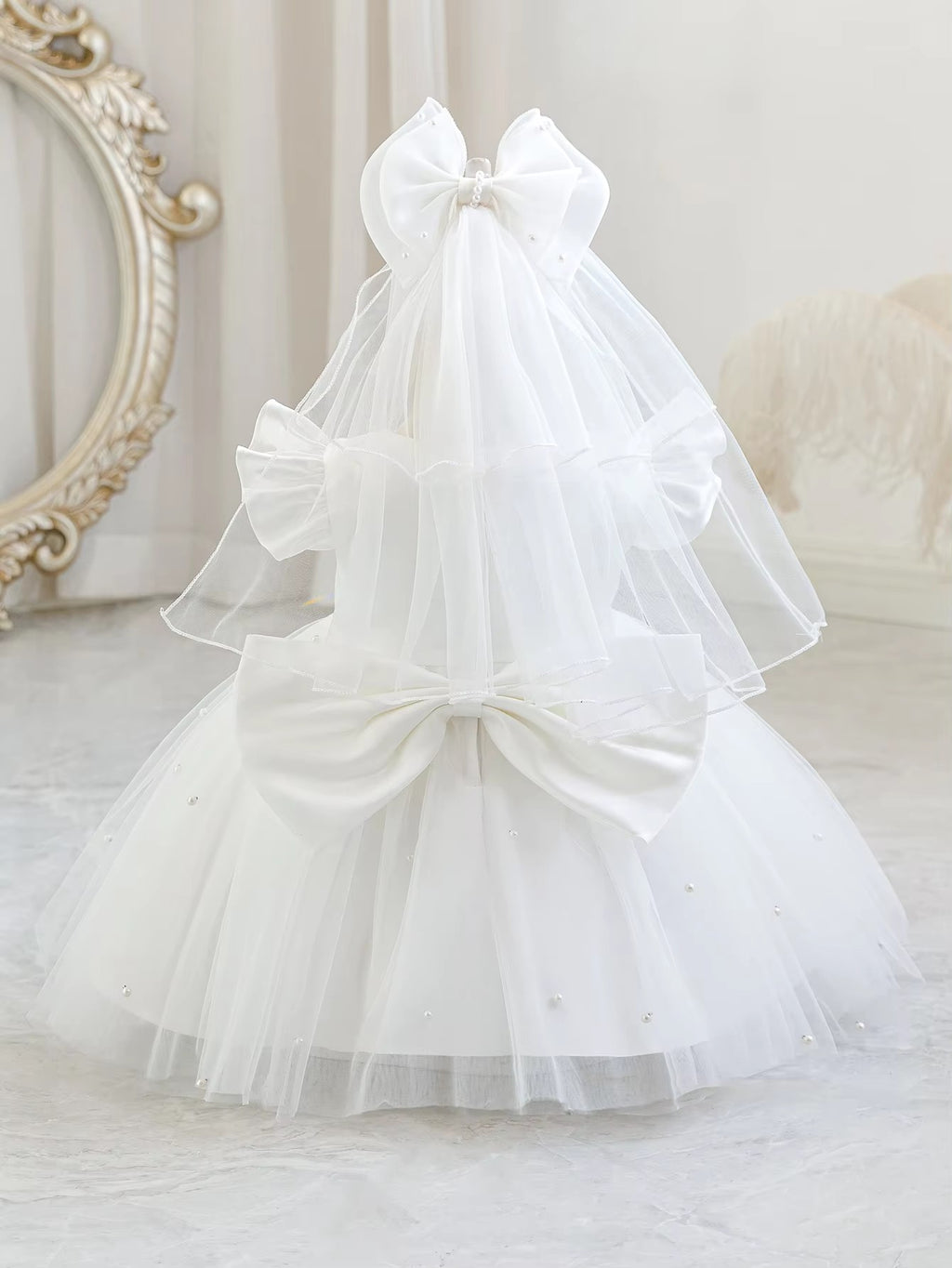 5280 White Baptism New Design Wedding Gown Girl Party Dress Custom Logo Frocks Kids Clothing Newborn Toddler Girls Dresses