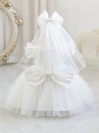 5280 White Baptism New Design Wedding Gown Girl Party Dress Custom Logo Frocks Kids Clothing Newborn Toddler Girls Dresses