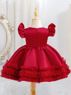 5200 Toddler Baby Girl Dresses Flower Design Sweet Party Baby Dress 0-12 Months Birthday Bow Wedding