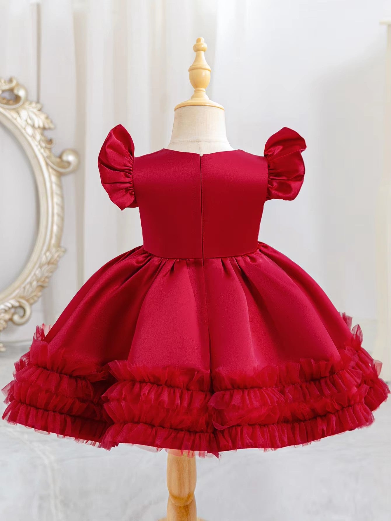 5200 Toddler Baby Girl Dresses Flower Design Sweet Party Baby Dress 0-12 Months Birthday Bow Wedding