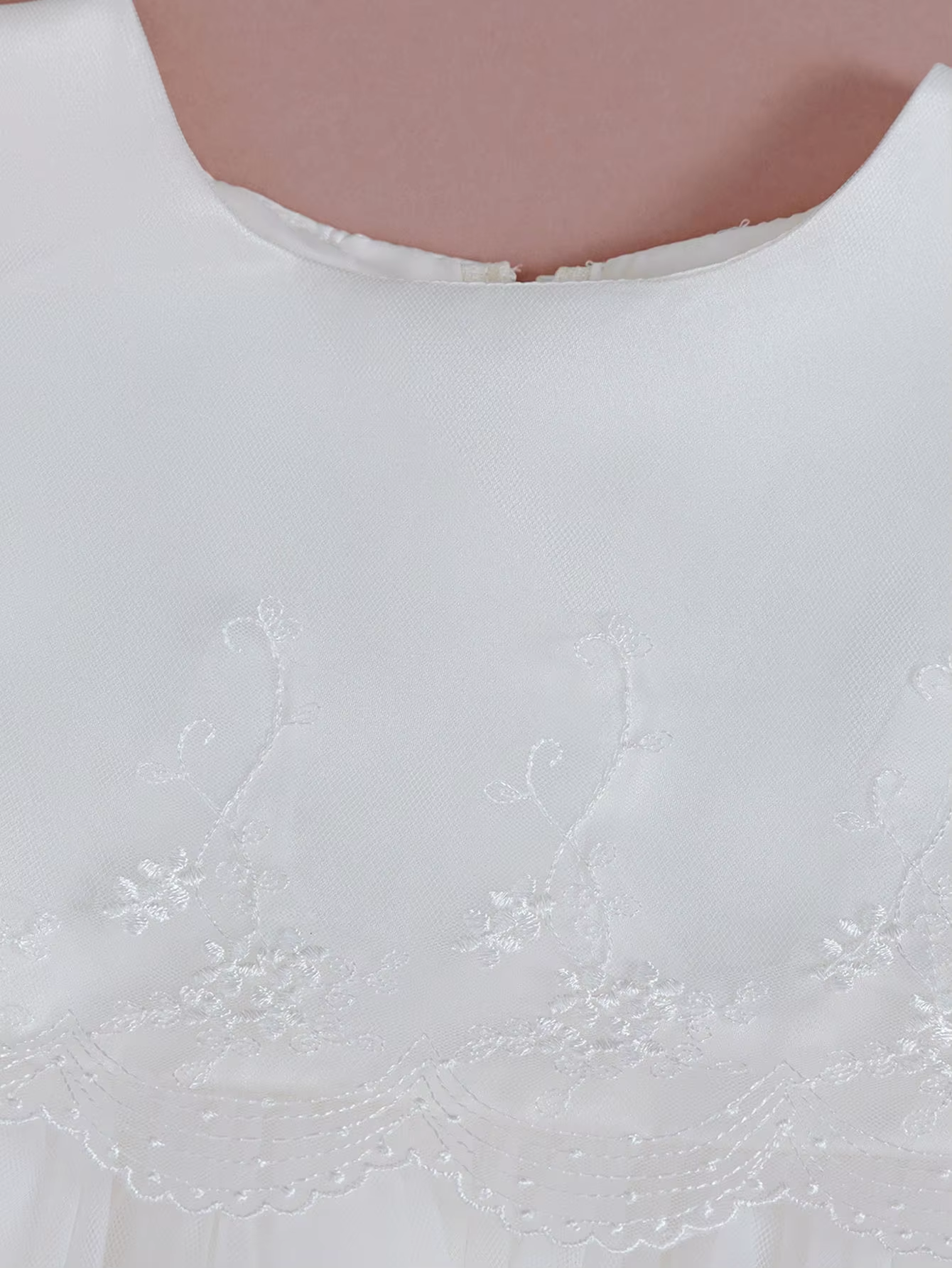 5199 Baby White Frill Dress Christening Pattern Wedding Birthday Princess Dress 9-12M Soft Infant Girl Party Clothes with Hat