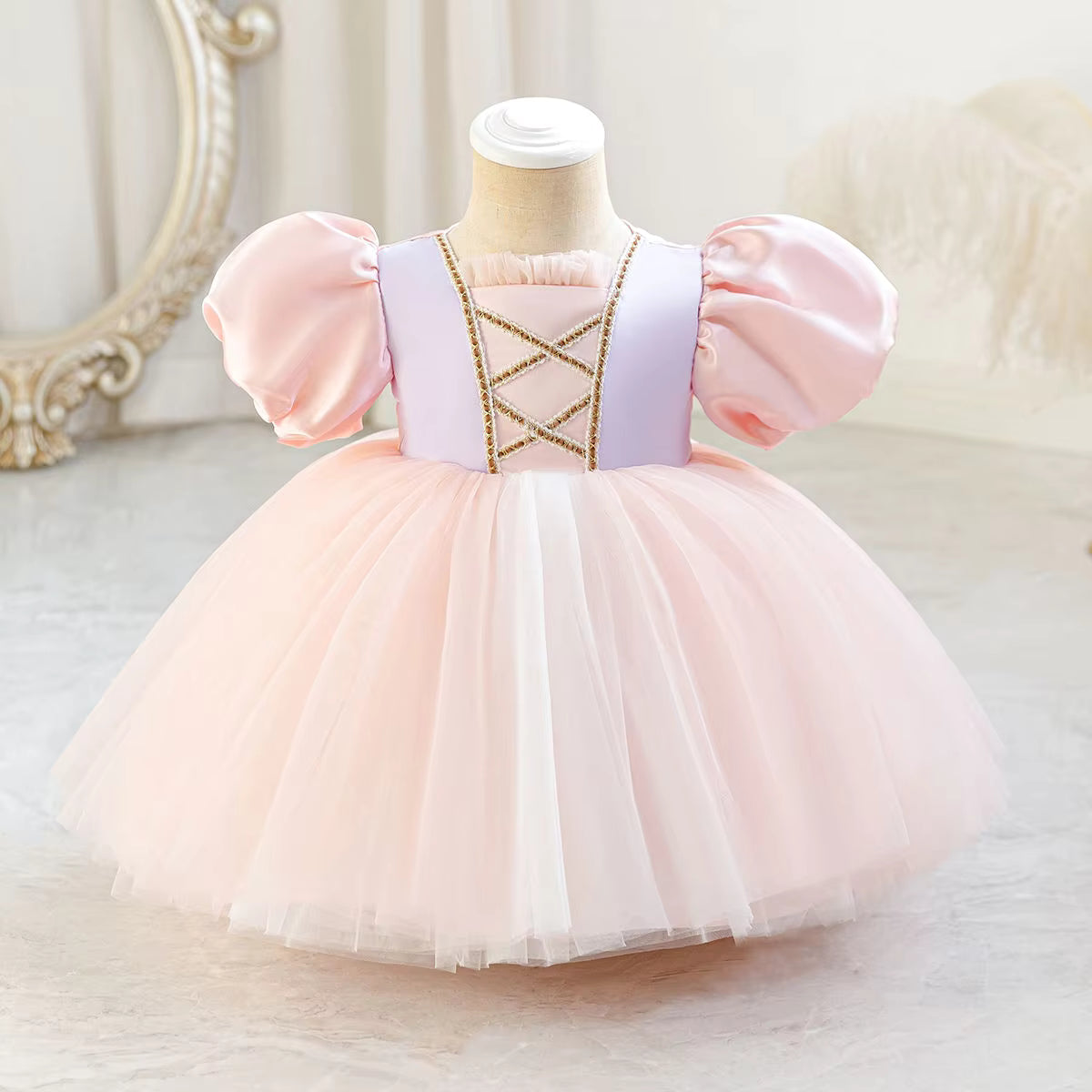6270 New Style 8 Month Baby Dress 2 Years Baby Girl Wedding Birthday Fluffy Heavy Frock Party Gown Birthday Dress for Baby Girl