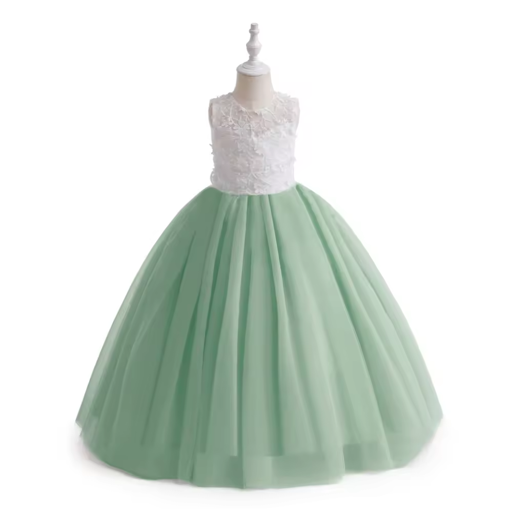 7789 Wholesale Rose Gold Princess Tutu Ballroom Gown Flower Girl Dress 5Y Formal Kids Girls Wedding Birthday Party Dresses