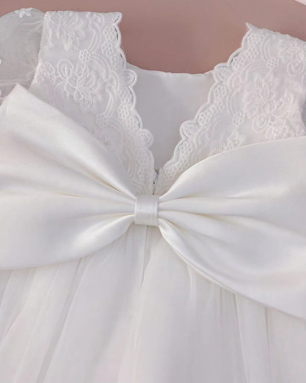5158 Boutique Wholesale Baby Christening Dress Baptism Dress for Baby Girl Wedding Tulle White Latest Design Baby Frock Summer Dress