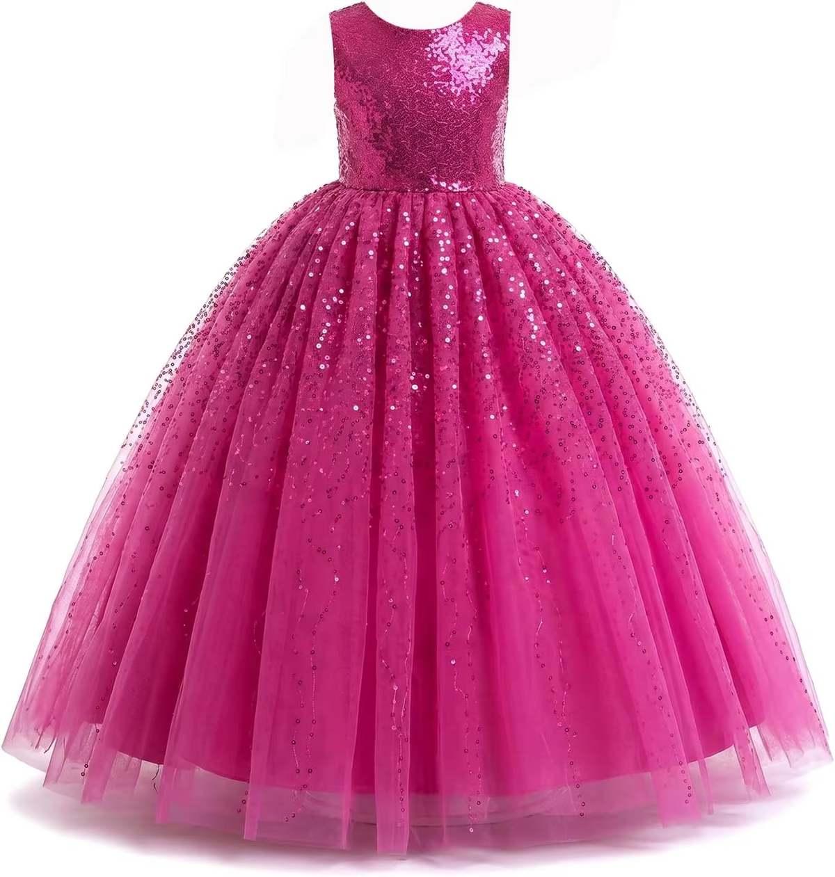 5157/5258  Wholesale Girl Dresses 10 Years Old Princess Gold Sequin Birthday Party Wedding Evening Gown Kids Baby Girls Frock