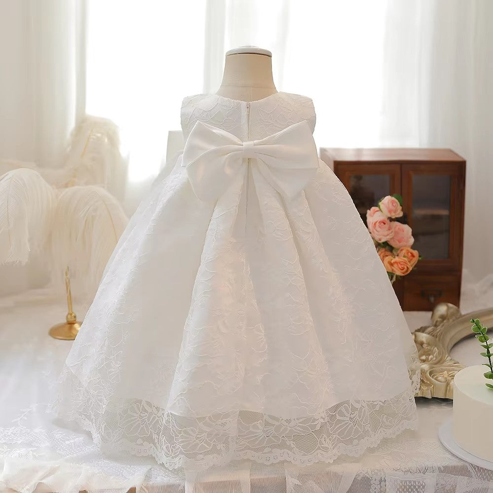 5051 Princess Dress for Girl Formal Wholesale White Lace Flower Girls' Dresses for Wedding Little Girl Clothes Baptism Gown