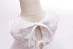 9868 Baby Girls Baptism Dress Christening White Sleeveless Bow Outfits Elegant Fancy Embroidered with Bonnet