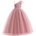 5153 Kids Party Dress Wholesale Tulle Flower Girls Dress purple Ball Gown for Birthday Bridesmaid Wedding Pageant Guangzhou Factory