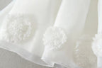 2050 Baptism Dress with Bow Newborn Girls Princess Birthday Party White Baby Dresses Fancy Frock Tutu Dress for Christening