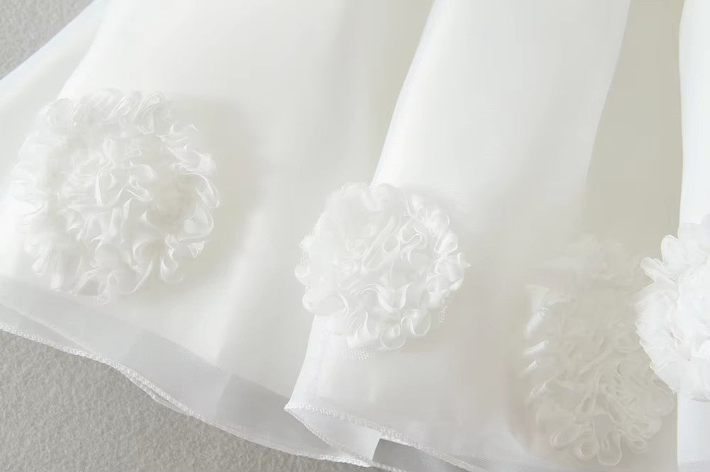 2050 Baptism Dress with Bow Newborn Girls Princess Birthday Party White Baby Dresses Fancy Frock Tutu Dress for Christening