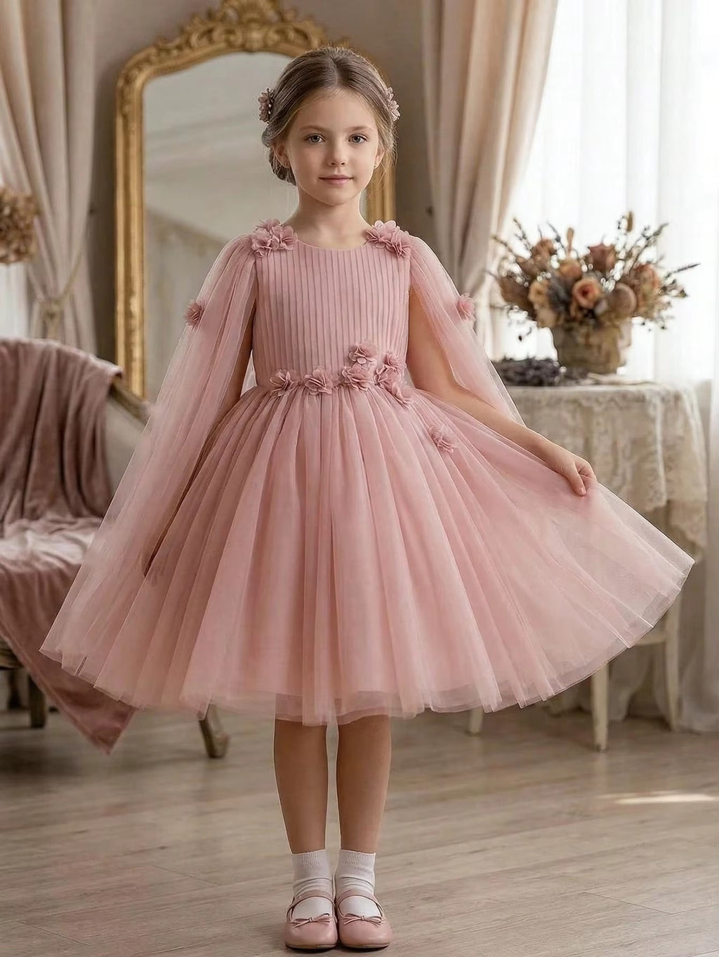 5322 Wholesale Pink Formal Short Floral Festival Hanbok Dress for 7-8 Years Old Kids Children Girls Birthday Party Pageant