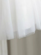 5176 White Dresses Elegant Embroidery Floral Kids Wedding Gown Short Flower Girls' Dresses Party Dress for Baby Girl