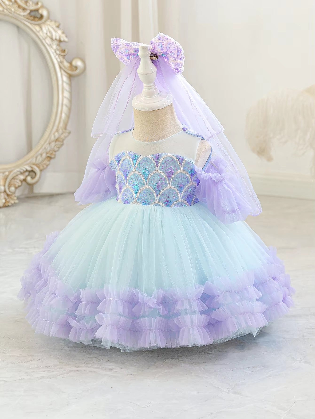 5285 Wholesale Summer Baby Girls Birthday Dress Princess Flower First Communion with Short Sleeves Girl Dresses for Party