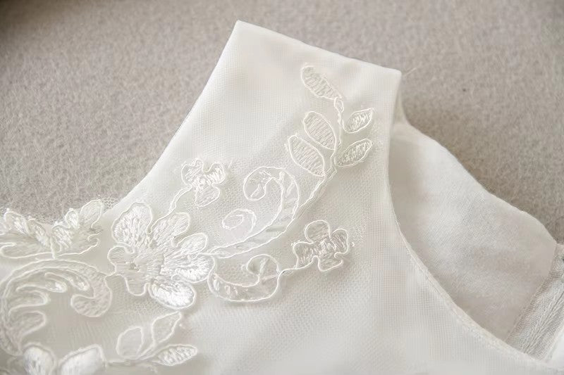 7521 Baby Girls Elegant Baptism Dress Lace Luxury Beautiful White Baby Girl Cute Gown Christening Formal Fashion New Design