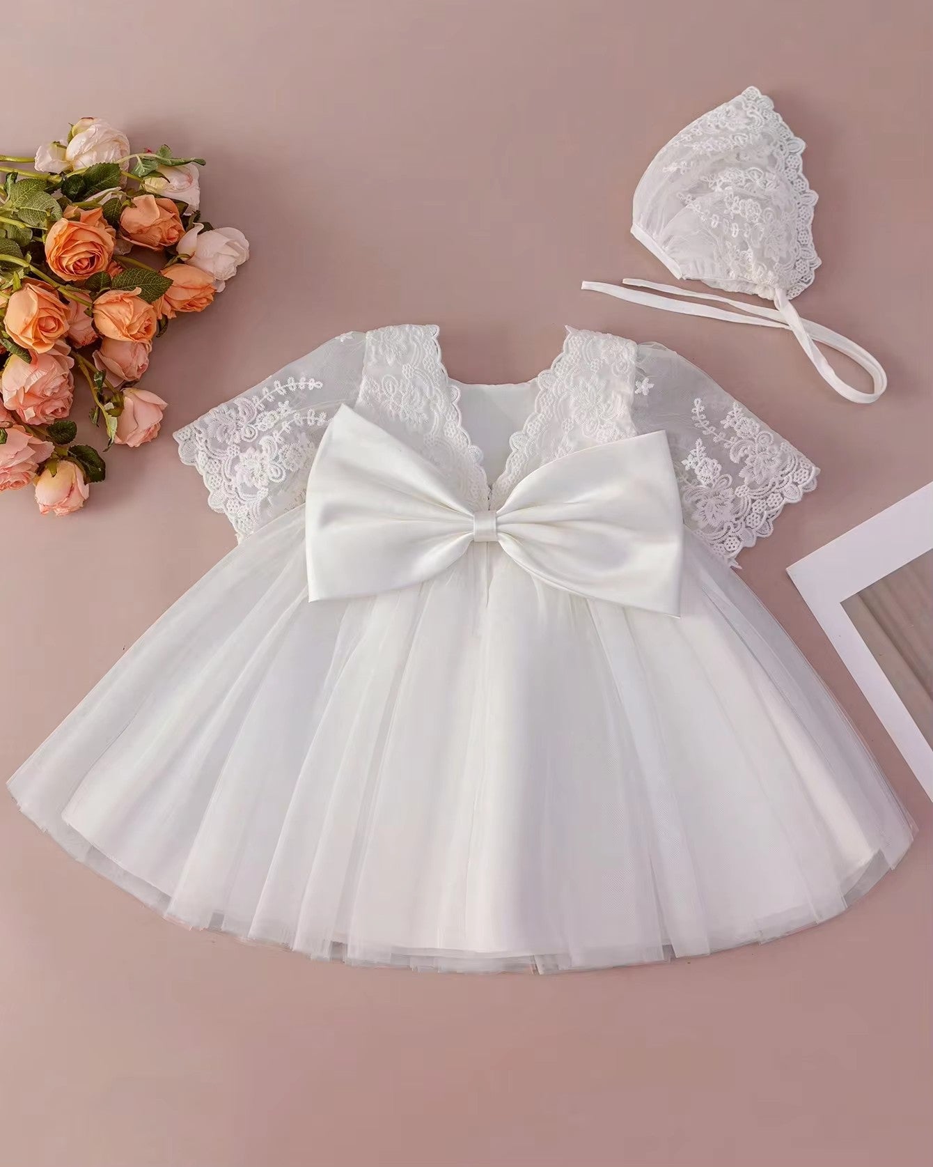 5158 Boutique Wholesale Baby Christening Dress Baptism Dress for Baby Girl Wedding Tulle White Latest Design Baby Frock Summer Dress