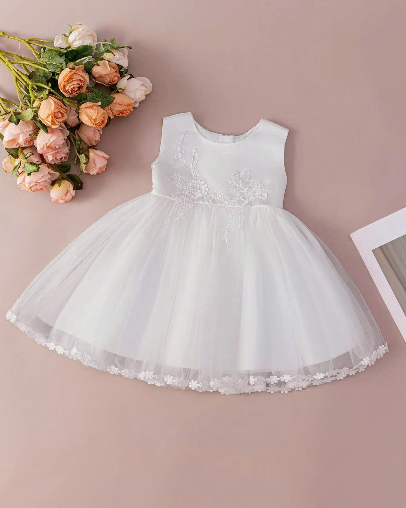 6257 Cute Baby Girls Clothes Lace Dress Baptism Dress for Baby Girl for Baby Dresses 0-12 Months Sleeveless