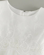 7952 New Newborn Baby Clothes Baptism Dress for Baby Girl Birthday Party White Long Sleeves Fluffy Baby Dresses 0-12 Months Suit