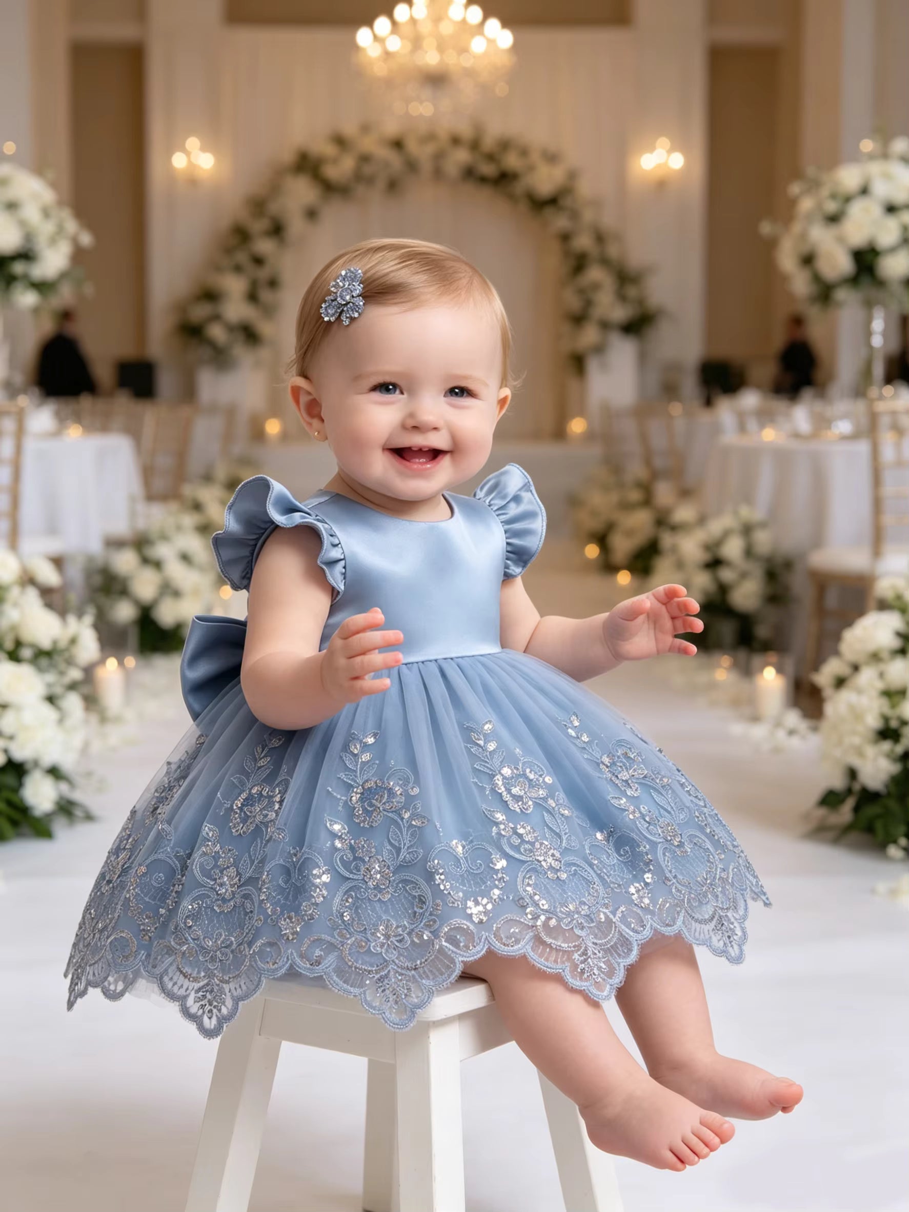 5359 Wholesale Infant Outfit Cotton Baptism Summer Princess Dress for Newborn 1 Year Old Baby Girls 1st Birthday Party Wedding