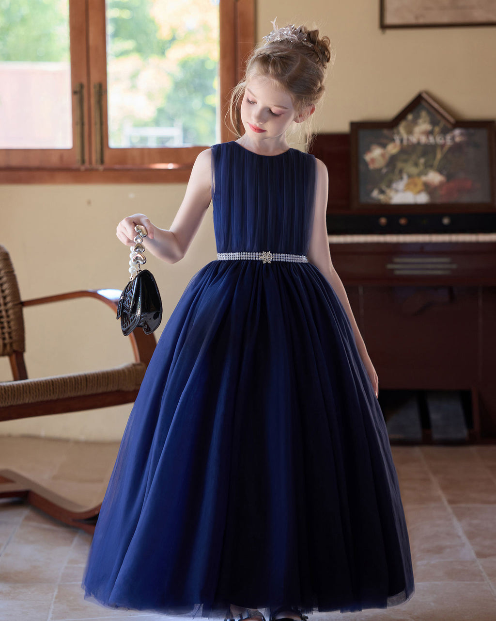 5260 Wholesale Party Dress for Kids Tulle Princess Elegant Dresses for Girls Pageant 8 Years Old High Quality Gowns