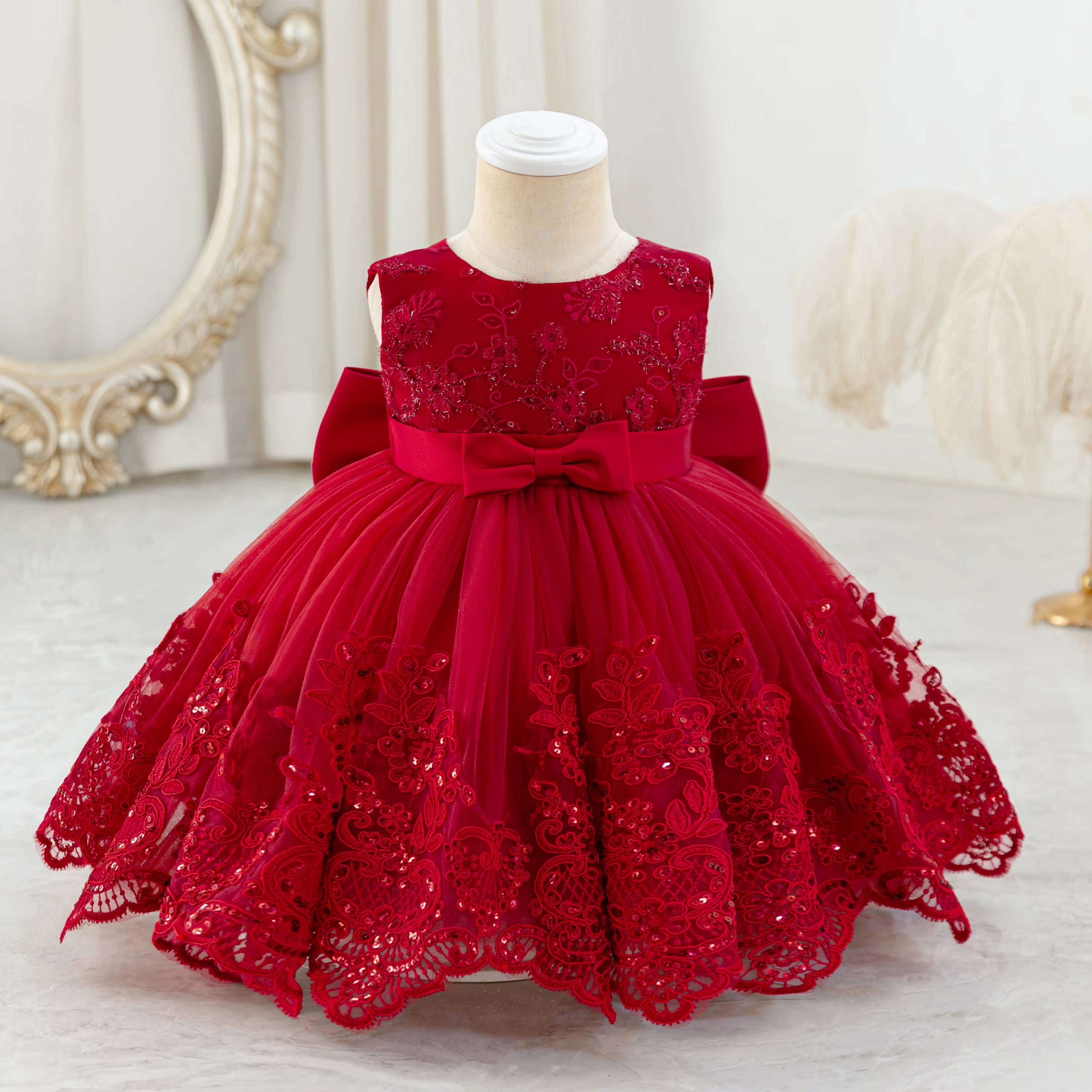 5277 Luxury Formal Western Baby Girl Dress Newborn Summer Simple Fashion New Year Infants Wear Australia Party Vest Dress