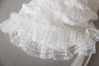 9868 Baby Girls Baptism Dress Christening White Sleeveless Bow Outfits Elegant Fancy Embroidered with Bonnet