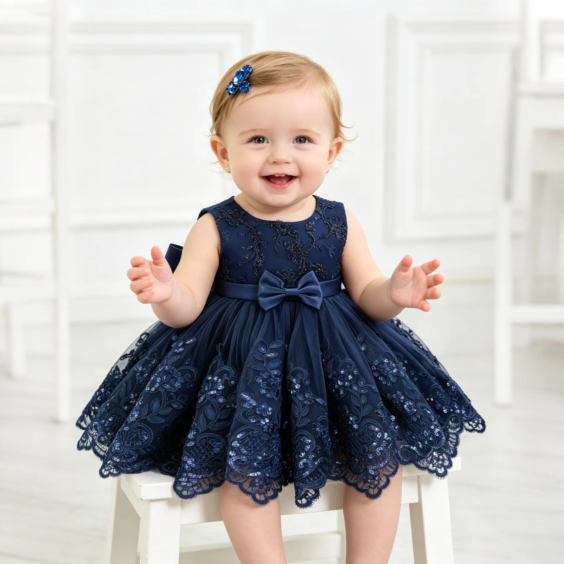 5277 Luxury Formal Western Baby Girl Dress Newborn Summer Simple Fashion New Year Infants Wear Australia Party Vest Dress