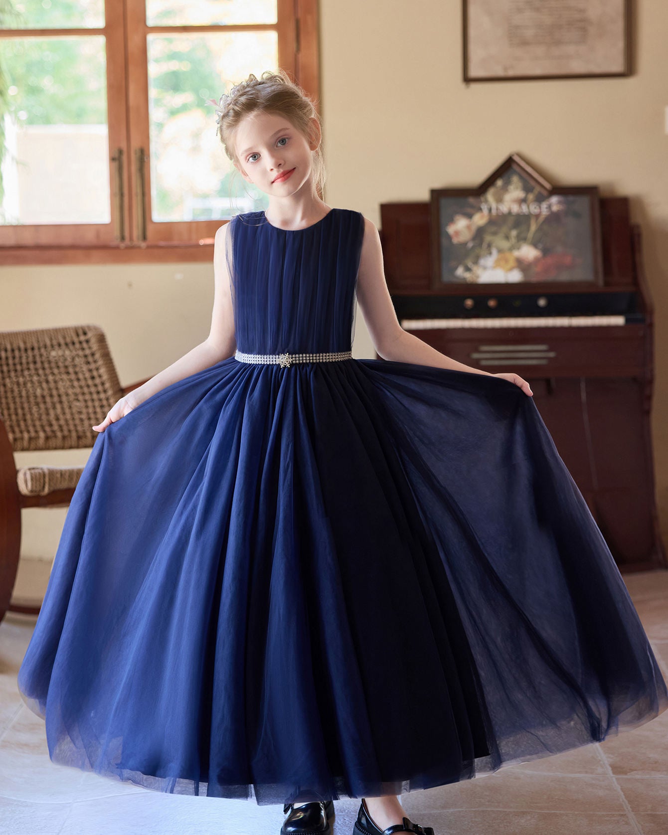 5260 Wholesale Party Dress for Kids Tulle Princess Elegant Dresses for Girls Pageant 8 Years Old High Quality Gowns