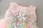 9770 Embroidery Cute Baby Girl Baptism Dresses Wholesale Christening Gowns Sleeveless Lace Birthday Baby Frock Design Girl Dress