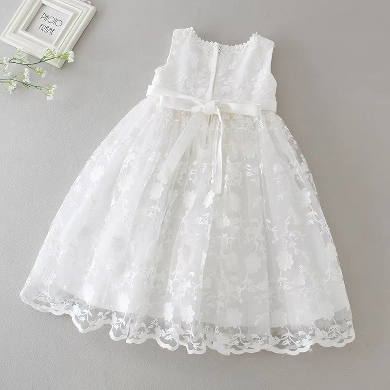 6155 Infant Dress for Girls Baby Girl Flower Christening Baptism Dress Formal Party Special Occasion Dresses Flower Girl White Gown