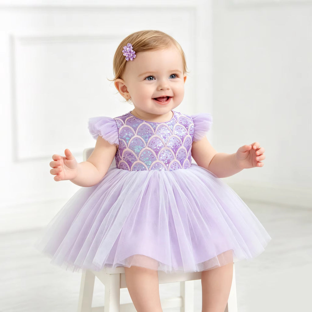 5283 2 Years Baby Girl Party Wear Dress Fluffy Wholesale Baby Dress One Year Old Birthday Dress Summer Romper Dress Designs for Girls