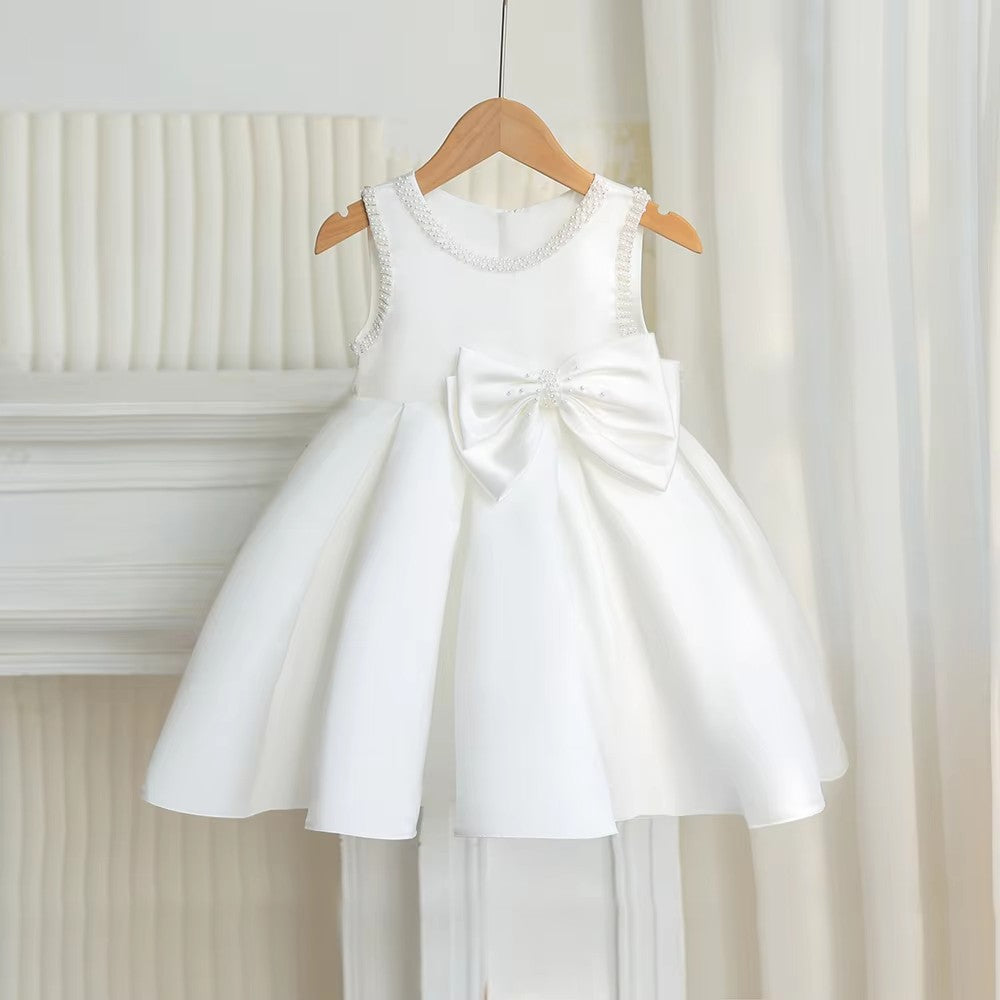 7891 Navy Blue Flower Girl Uniform Church Dress 3 Years Old Baby Girl Summer Birthday Party Wear Dress Made in China for Baby Girl