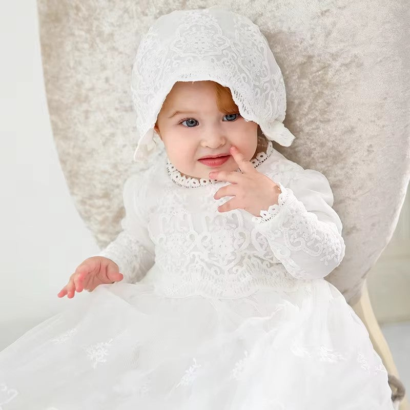 6131 Baby Girl Lace Dresses Clothes Baptism Gown Birthday Christmas Outfits Girls Baby Frock Design Girl Dress White Christening