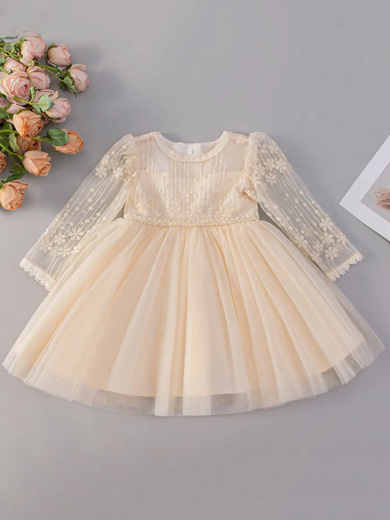 8515 Party Dress for Baby Girl Long Sleeve Infant Dress 6-9 Months Picnic Princess Dress Low Price Newborn Baby Girl Items
