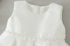 2050 Baptism Dress with Bow Newborn Girls Princess Birthday Party White Baby Dresses Fancy Frock Tutu Dress for Christening