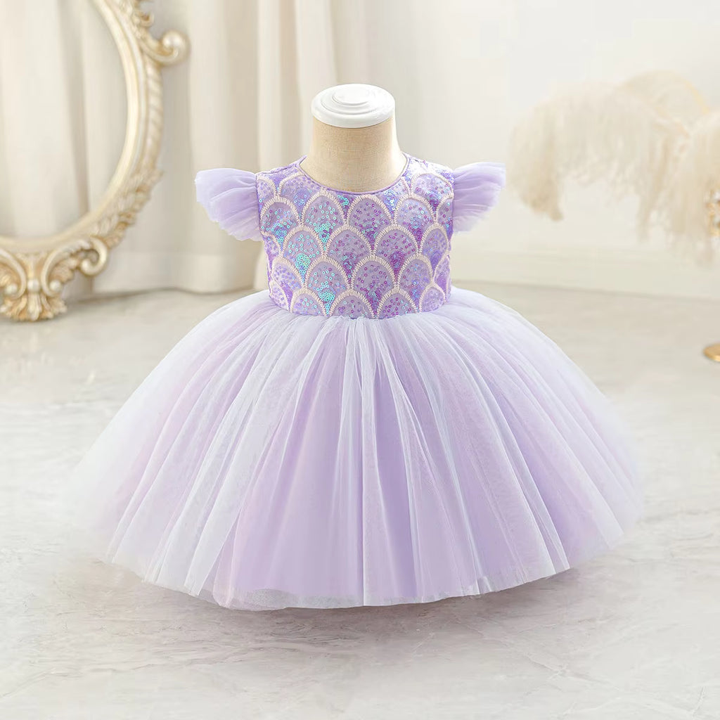 5283 2 Years Baby Girl Party Wear Dress Fluffy Wholesale Baby Dress One Year Old Birthday Dress Summer Romper Dress Designs for Girls