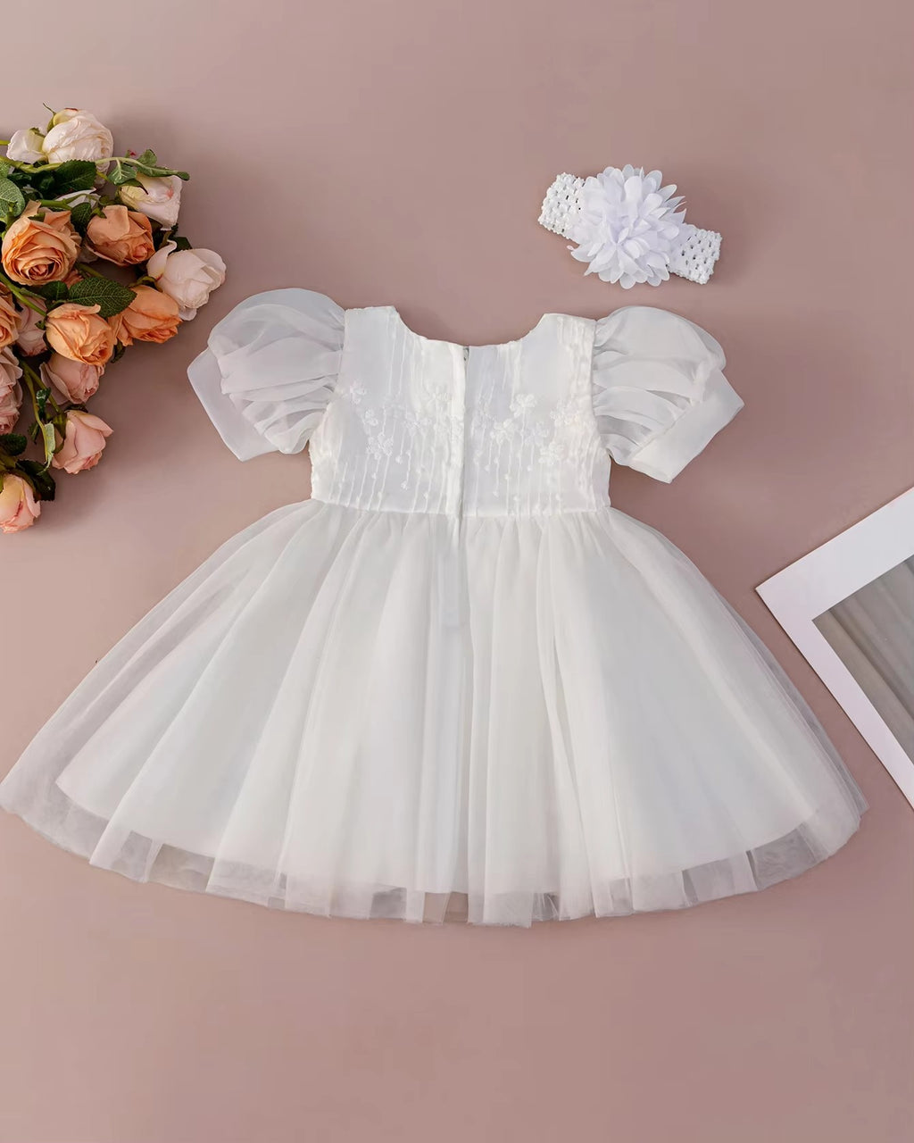 7898 Wholesale High Quality Newborn Short Sleeve Summer Princess Baby Birthday Dress Christening Dresses Baby Dress 6 Months