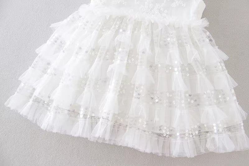 7171 Christening Dress for Baby Girl 0-24M White Embroidery Elegant Toddlers Girl Dresses High Quality Baby Girl Wedding Frocks
