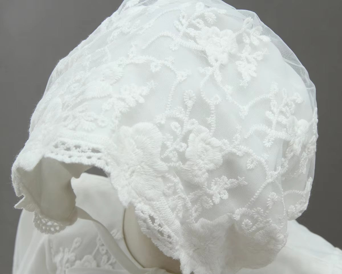 9605 Newborn Baby Clothes Princess Babies Dress One-year-old Christening Gown Long Sleeves Baby Embroidery Dresses with Hat