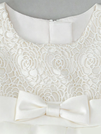 2089 Baby Girls White Lace Baptism Dress 3-24 Months Sleeveless Bow A-Line Christening Gown for Wedding Communion Formal Party