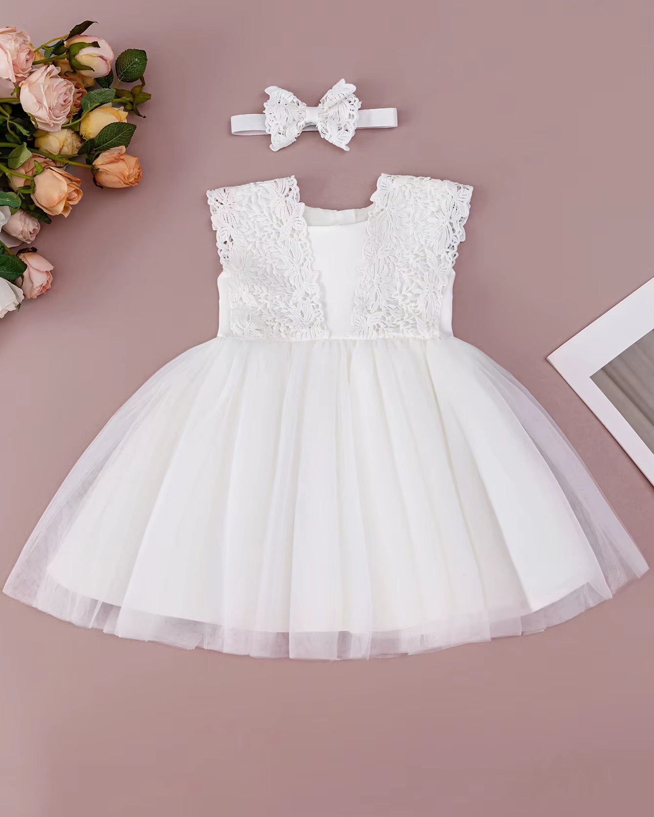 5185 Wholesale Summer New Baby Girl Dresses Princess 0-2 Years Embroidery Lace White Baby Birthday Wedding Party Baptism Gowns